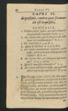 Caput VI. De personis, contra quas formanda est inquisitio.