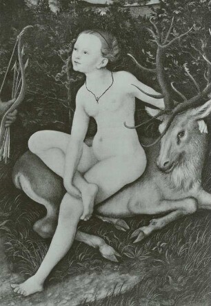 Apoll und Diana in waldiger Landschaft : Ausschnitt: Diana