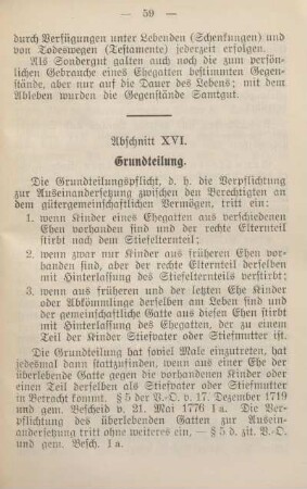 Abschnitt XVI. Grundteilung.