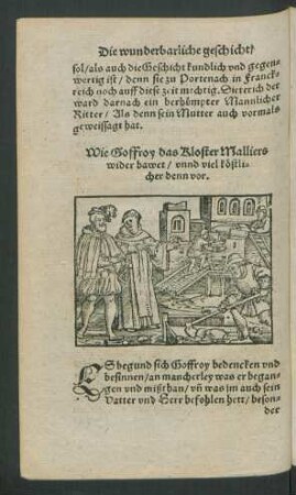 Wie Goffroy das Kloster Malliers wider bawet/ unnd viel köstlicher denn vor.