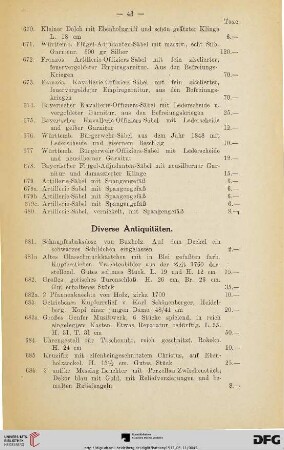 Diverse Antiquitäten (Nr. 681-730d)