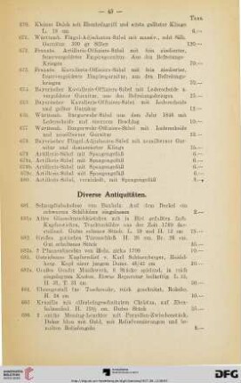 Diverse Antiquitäten (Nr. 681-730d)