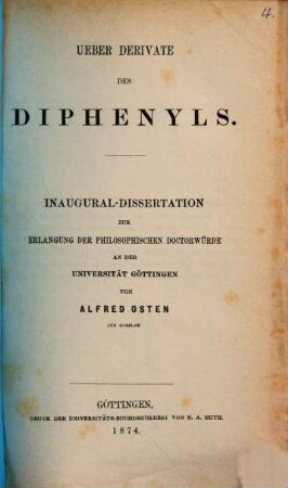 Über Derivate des Diphenyls : Inaug. Diss.