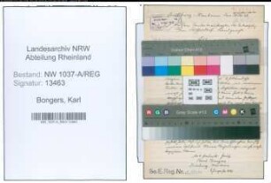 Entnazifizierung Karl Bongers , geb. 00.00.0000 ()
