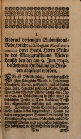 Destinata literaria et fragmenta lvsatica : d.i. Unternehmungen der Gelehrten, und gesamlete alte auch neue zur nieder-lausitzischen Historie und Gelehrsamkeit gehörige Stücke. [1],6. [1738]