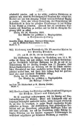 Vorbereitung der Anträge auf Gnadenbewilligungen für Kirchen-, Pfarr- und Schulzwecke : [IV. Elementarschulwesen]