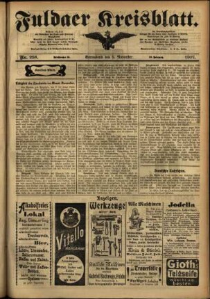 Zweite Ausgabe vom Samstag, den 09. November 1907.