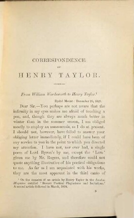 Correspondence of Henry Taylor