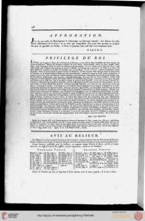 Approbation/Privilege du Roi