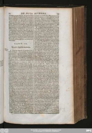 Caput III. De [...], Quid sit vita aeterna.