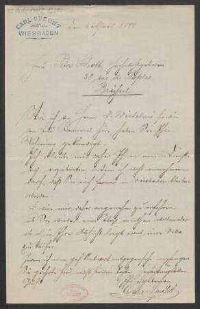 Brief an Franziska Rummel : 04.04.1888