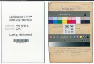 Entnazifizierung Heidemarie Ludwig , geb. 12.05.1896 (Berufsberaterin)