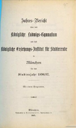 Jahresbericht .... 1896/97