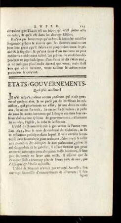 Etats, Gouvernements