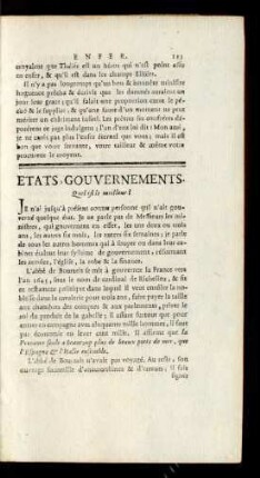 Etats, Gouvernements