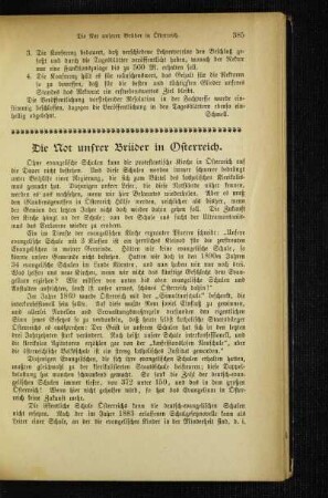 ¬Die¬ Not unsrer Brüder in Österreich