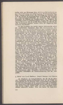 4. Brief von Lord Balfour, Lloyd George und Smuts