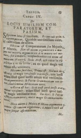 Caput IV. De Locis Similium Comparatorum, Et Parium.