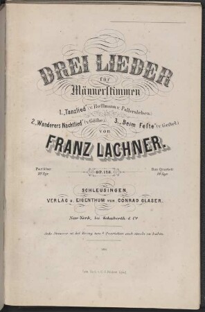 Drei Lieder für Männerstimmen : op. 128
