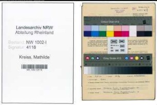 Entnazifizierung Mathilde Kreiss, geb. 20.10.1919 (Stenotyp.)