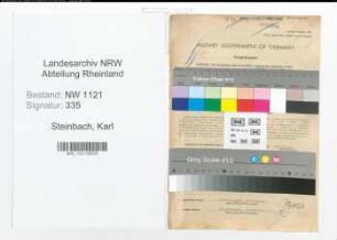 Entnazifizierung Karl Steinbach , geb. 22.10.1900 (Kraftfahrer)