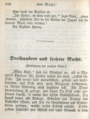 Dreihundert und sechste Nacht