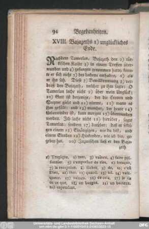 XVIII. Bajazeths unglückliches Ende.