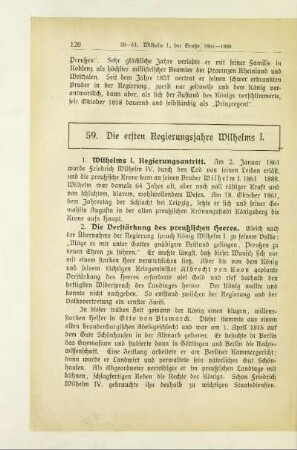 59. Die ersten Regierungsjahre Wilhelms I.
