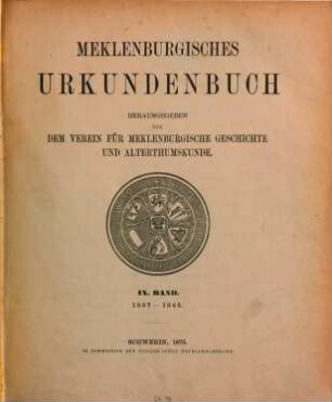 Meklenburgisches Urkundenbuch, 9. 1337 - 1345