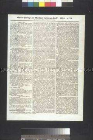 Extrablatt: Berliner Zeitungs-Halle, Nr. 78; Berlin, 31. März 1848