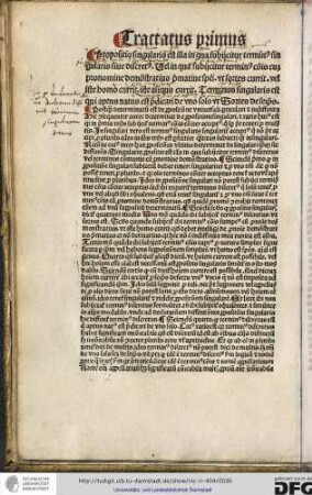 Postquam determinatum est de propositione universali, particulari et indiffinita, hic consequenter autor determinat de propositione singulari...