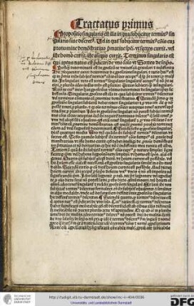 Postquam determinatum est de propositione universali, particulari et indiffinita, hic consequenter autor determinat de propositione singulari...