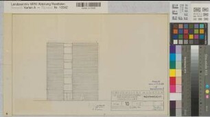 Münster (Münster) Um- und Erweiterungsbau der Augenklinik der Universität Vorentwurf Westansicht 1960 1 : 100 29 x 44 Pause Staatshochbauamt Münster Regierung Münster Nr. 33957
