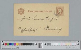 Postkarte an Caroline Brahms