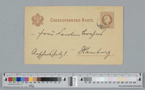 Postkarte an Caroline Brahms