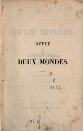 Revue des deux mondes : revue mensuelle fondée en 1829. 1832, T. 8