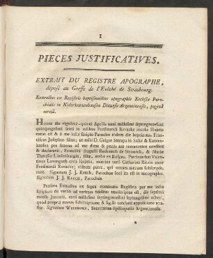 Pieces Justificatives