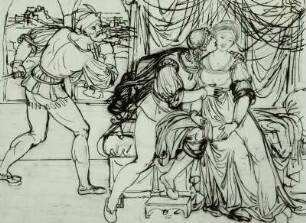 Francesca und Paolo, von Malatesta überrascht (Dante, Göttliche Komödie, Hölle, 5. Ges.)