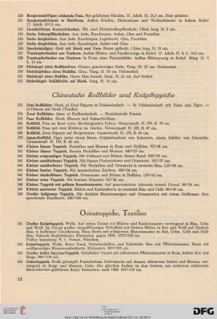 Orientteppiche, Textilien (Nr. 351-368)