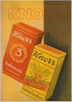 Werbeplakat für Knorr Haferflocken (Abb. von 2 Packungen)