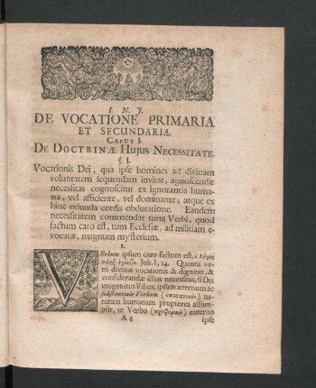 Caput I. De Doctrinae Huius Necessitate.