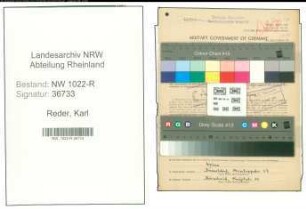 Entnazifizierung Karl Reder , geb. 17.11.1905 (Bahninspektor)