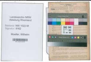 Entnazifizierung Wilhelm Mueller , geb. 28.10.1905 (Krankenpfleger)