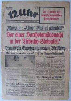 Berliner Tageszeitung "12 Uhr" überwiegend zur Lage in der Tschechoslowakei und im Grenzgebiet
