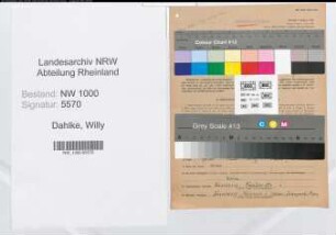Entnazifizierung Willy Dahlke, geb. 14.03.1886 (Postinspektor)