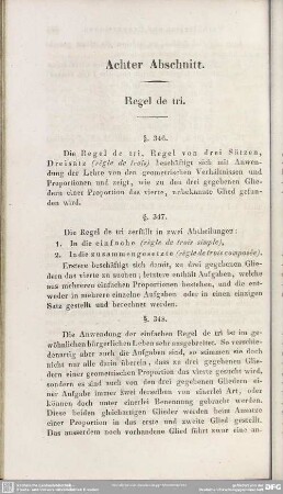 Achter Abschnitt. Regel de tri