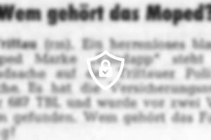 Wem gehört das Moped?