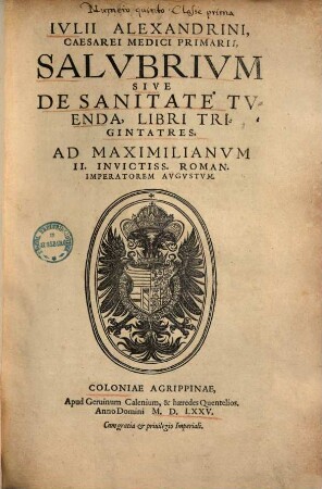 Salubrium : sive de sanitate tuenda, libri triginta tres