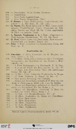 Kupferstiche etc. (Nr. 689-800)