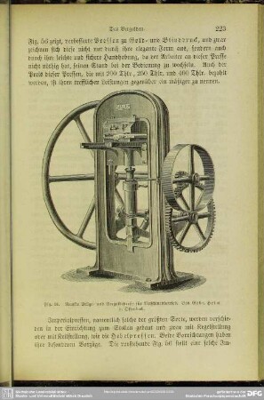 Fig. 58. Neueste Präge- und Vergoldepresse für Maschinenbetrieb. Von Gebr. Heim in Offenbach